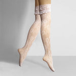 Women Sexy Lace Thigh High Stockings Jacquard Tights Lingerie Fishnet Stocking Pantyhose - DancerInn - 26397709074615 - 26397709074615