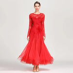 Women Hollow Lace Stitching Boat Neck Mermaid Dress Stage Dance Wear Latin Ballroom Dress Tango Costume Ball Gown - DancerInn - 26310083281079 - 26310083281079
