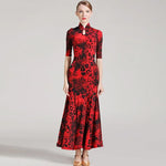 Women Leopard Short Sleeves Big A Hemline Spandex Latin Ballroom Dress Ball Gown Tango Costume YL7009 - DancerInn - 26343567294647 - 26343567294647