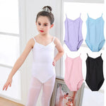 Girls Camisole Ballet Leotard Dancewear Cotton Gymnastics Leotard Strap Ballet Leotard Dress - DancerInn - 24007230652599 - 24007230652599