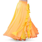 Women’s Chiffon Belly Dance Skirt with Slit Tribal Style Costumes for Belly Dancer - DancerInn - 26239713083575 - 26239713083575