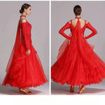 Women Sequins Patchwork Yarn Puffy Design Ballroom Modern Dance Dress for Dancing Performance Show YL230 - DancerInn - 26364743090359 - 26364743090359