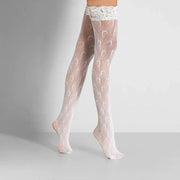 Women Sexy Lace Thigh High Stockings Jacquard Tights Lingerie Fishnet Stocking Pantyhose - DancerInn