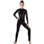 Kids Long Sleeve Metallic Unitards Stirrups Dance Gymnastics Leotards for Girls - DancerInn - 26423556964535 - 26423556964535