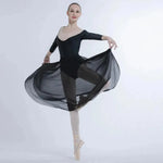 Women Black White Pink Anti-wrinkle Ballet Dance Skirt Tutu Silk Ballet Elegant Performance Skirts - DancerInn - 26334390386871 - 26334390386871