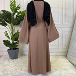 Stylish Hijab Dubai Abaya Long Dresses for Women with Sashes - DancerInn - 26400265961655 - 26400265961655