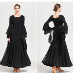 Women Perspective Ultra-thin Elegant Chiffon Yarn Waltzing Tango Dancing Dress Ballroom Costume - DancerInn - 26384151380151 - 26384151380151