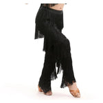 Girls Multi-color Tassel Fringe Samba Salsa Ballroom Latin Dance Pants - DancerInn - 26423171940535 - 26423171940535