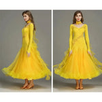 Women V-Neck Hidden Zipper Exquisite Decals Ballroom Dance Competition Dress For Waltz Dress Rumba Dance Costume - DancerInn - 26288701866167 - 26288701866167