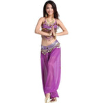 Women’s Chiffon Bandage Top and Tassel Coin Pants for Belly Dance - DancerInn - 26229461680311 - 26229461680311