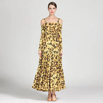 Women Leopard Bare Shoulder Backless Long Sleeves Evening Party Dresses Ballroom Gown Tango Costume Waltz - DancerInn - 26332896821431 - 26332896821431