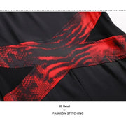 Women Contrast Color Stitching A-line Sweep Short Sleeves Fishbone Hemline Ballroom Dance Wear Tango Dress - DancerInn