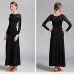 Women Gauze Stitching Sexy Design Party Dancing Ballroom Dance Dress Waltz Rumba Costume YL9004 - DancerInn - 26361799475383 - 26361799475383