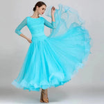 Women Boat Neck Imported Lace Stitching Slim-fitting Pattern Standard Dance Dress For Tango Costumes Evening Party YL1855 - DancerInn - 26263690281143 - 26263690281143