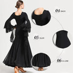 Women Perspective Ultra-thin Elegant Chiffon Yarn Waltzing Tango Dancing Dress Ballroom Costume - DancerInn - 26384151314615 - 26384151314615