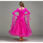 Women V-Neck Hidden Zipper Exquisite Decals Ballroom Dance Competition Dress For Waltz Dress Rumba Dance Costume - DancerInn - 26288701767863 - 26288701767863