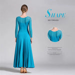 Women Gauze Stitching Sexy Design Party Dancing Ballroom Dance Dress Waltz Rumba Costume YL9004 - DancerInn - 26361799573687 - 26361799573687