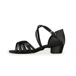 Girls Silk Satin Upper Low Heel Indoor Ballroom Latin Dance Shoes Children Kids Dance Sneakers BD603 - DancerInn - 26449816912055 - 26449816912055