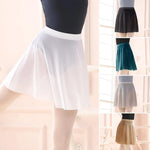 Women Elastic Translucent Polyester Mesh Ballet Skirts Ballerina Gymnastics Ballet Training Wears - DancerInn - 26399802622135 - 26399802622135