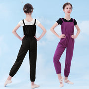 Ballet Warm Up Jumpsuit for Dance - Breathable Cotton Fabric Dance Costume Overalls - DancerInn 