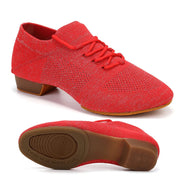 Dance Shoes for Jazz Dance Salsa Dance Shoes for Women Knitted Latin Ballroom Practice Shoes DancerInn