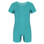 Boys Gymnastics Leotard - Short Sleeve Solid Color High Stretch Ballet Leotards for Girl and Boy - DancerInn Green / 2XL - 33374856052919 - 33374856052919