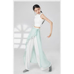 Women's Wide Leg Modern Dance Pants Elastic Waist Snow Chiffon Loose Fit Training Trousers - DancerInn - 29440333349047 - 29440333349047