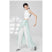 Green / S - Women's Wide Leg Modern Dance Pants Elastic Waist Snow Chiffon Loose Fit Training Trousers