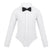 White / XS - Dance Bodysuits for Boys with Long Sleeves Bow Tie and Turn-Down Collar Perfect Dance Romper