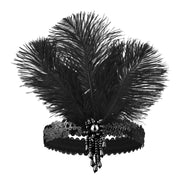 ‌1920s Gatsby Headband - Vintage Feather Dance Costume & Masquerade Hair Accessories for Party DancerInn