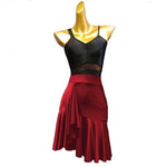 Dance Skirts Latin - Asymmetrical Ruffle Mini Dance Skirt Women with Shorts for Salsa Ballroom - DancerInn Women Dance Skirts & Tutus   - 34991826993335 - 34991826993335