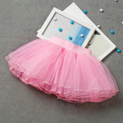 Ballet Skirt Tutu for Girls - Fluffy Soft Yarn 4-Layer Tulle Kids Dance Mini Skirt for Toddler&Children - DancerInn Pink-L