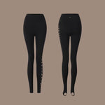 Latina Yoga Pants - High Waist Black Dancing Pants Woven Hollow Out for Samba Tango Rumba - DancerInn   - 34470611812535 - 34470611812535