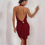 Dress Dance Latin - Halter Ruched Waist with Built-in Underwear Dresses for Latin Dancing Tango Salsa Samba Rumba - DancerInn   - 34330457735351 - 34330457735351