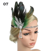 Flapper Feather Headband - 1920s Gatsby Dance Rhinestone Hair Accessories for Masquerades DancerInn