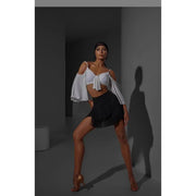 Off-Shoulder Latin Dance Tops for Women with Wide Sleeves Ergonomic Bra - DancerInn