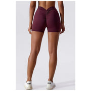 High Waist V-Back Scrunch Butt Yoga Shorts for Women Gym Cycling Fitness Activewear Tights - DancerInn