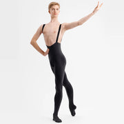 Mens Ballet Leotards - Spandex One-Piece Scoop Neck Bodysuit Dance Gymnastics for Men - DancerInn Black-XXL