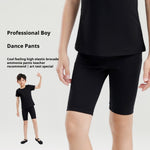 Boys Gymnastics Shorts & Ballet Shorts – Black, High-Waisted, Slim Fit with Breathable Stretch Cotton - DancerInn - 33033582346423 - 33033582346423
