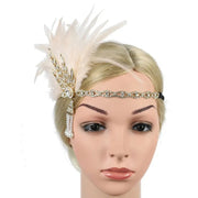 Flapper Feather Headband - 1920s Gatsby Dance Rhinestone Hair Accessories for Masquerades DancerInn