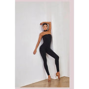 Women's Latin Dance Practice Top with Strapless Collar Breathable Elastic Fabric Built-In Bra - DancerInn