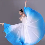 Long Flowy Dance Skirts - Gradient Chiffon Long Ballet Skirt with Big Hem & Double Layer - DancerInn   - 34752268107959 - 34752268107959