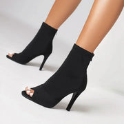 Dancing Boots for Women Stiletto Booties Jazz Dance Boots with Peep Toe Hig Heel for Latin Tango Salsa DancerInn
