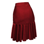 Dance Skirts Latin - Asymmetrical Ruffle Mini Dance Skirt Women with Shorts for Salsa Ballroom - DancerInn Women Dance Skirts & Tutus   - 34991826927799 - 34991826927799