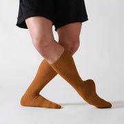 Dancer Socks for Mens Pilates Socks Non-Slip Cotton Elastic Mid-Calf Dancing Socks for Yoga, Fitness, Ballet, Modern Dance - DancerInn Yellow-A-One-Size