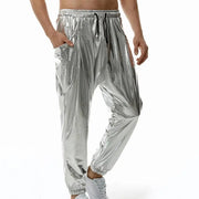 Mens Shiny Pants - Metallic Sweatpants for Dance, Club, Stage, Performance, Rave, Hip Hop, and Streetwear - DancerInn 