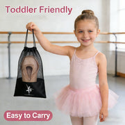 Pointe Shoe Bag - Breathable Mesh Canvas Drawstring Ballet Shoe Bag, Dance Bag for Shoes - DancerInn  Kids Dance Accessories