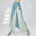 Blue / S - Women's Wide Leg Modern Dance Pants Elastic Waist Snow Chiffon Loose Fit Training Trousers