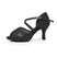 Suela de ante negro - Tacón de 7 cm / US 4,5/UE 34 - Zapatos de baile latino para mujer - Zapatos de tacón medio con pedrería y suela de gamuza para baile latino, ideales para jazz, salsa y bachata.