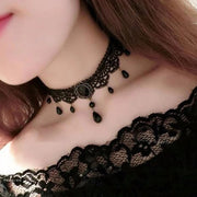 black lace beaded necklaces